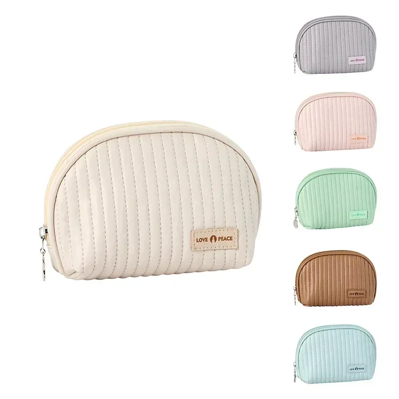 sac de maquillage mignon de style coréen, organisateur de cosmétiques, sac de rangement en pu pour femmes, pour brosse à rouge à lèvres