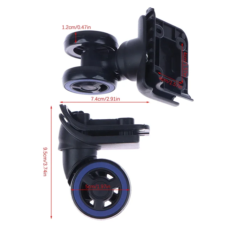 roues remplacement bagages plastique noir bleu pivotantes freinage ergonomiques fixation universelle voyage rechange accessoire bagage