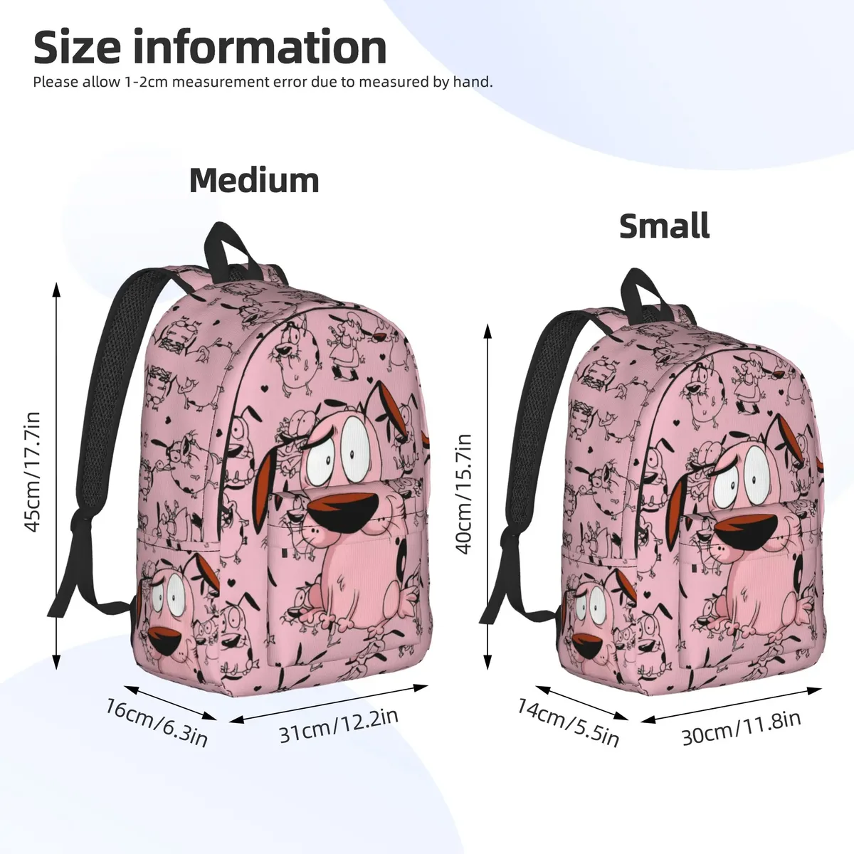 sac à dos cool courage le chien lâche - cadeau idéal pour étudiants, sac de travail, sac à dos de jour pour hommes et femmes, sacs en toile pour l'université
