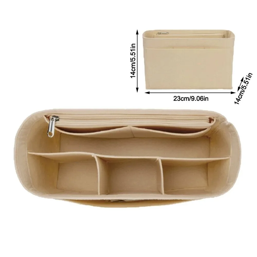 sac d'insertion en feutre grande capacité avec fermeture éclair, organisateur de sac à main multi-poches, sac intérieur doublé pour lv speedy25/30/35/gentlewoman