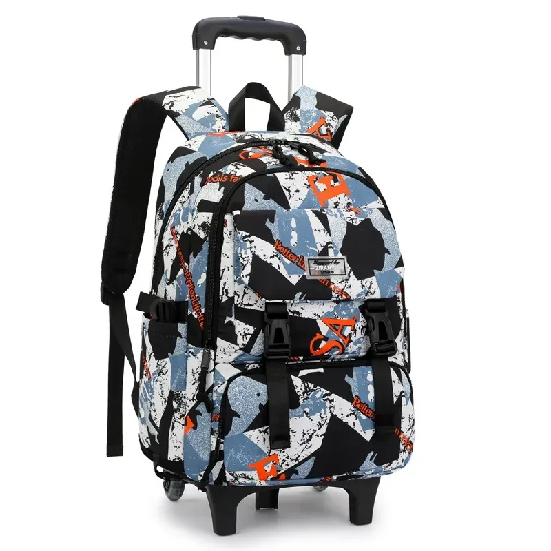sacs d'école roulants pour filles sac à dos enfants sacs à dos d'école imperméables avec roues collège chariot bagages sac à dos