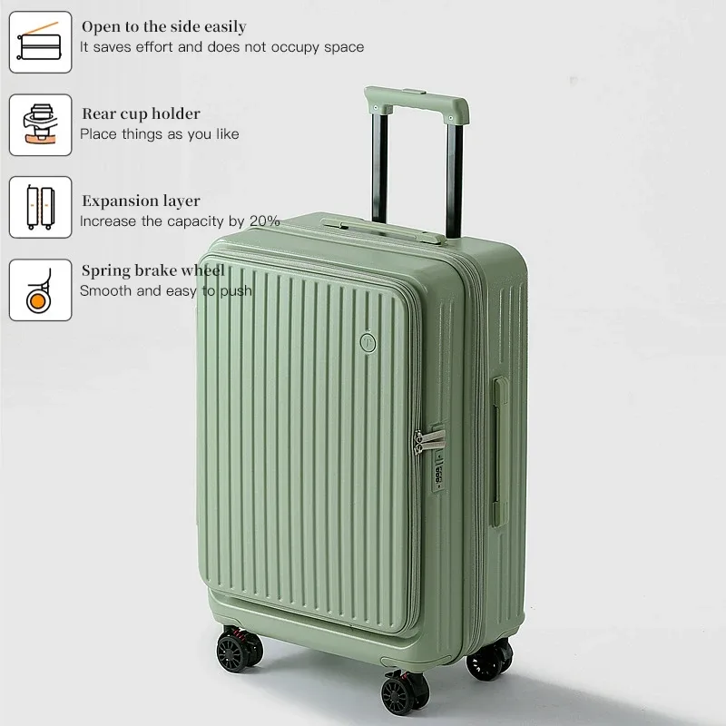 ensemble de bagages à roulettes rigide extensible avec ouverture latérale – valises à main et à carreaux, anti-choc et verrouillage par mot de passe