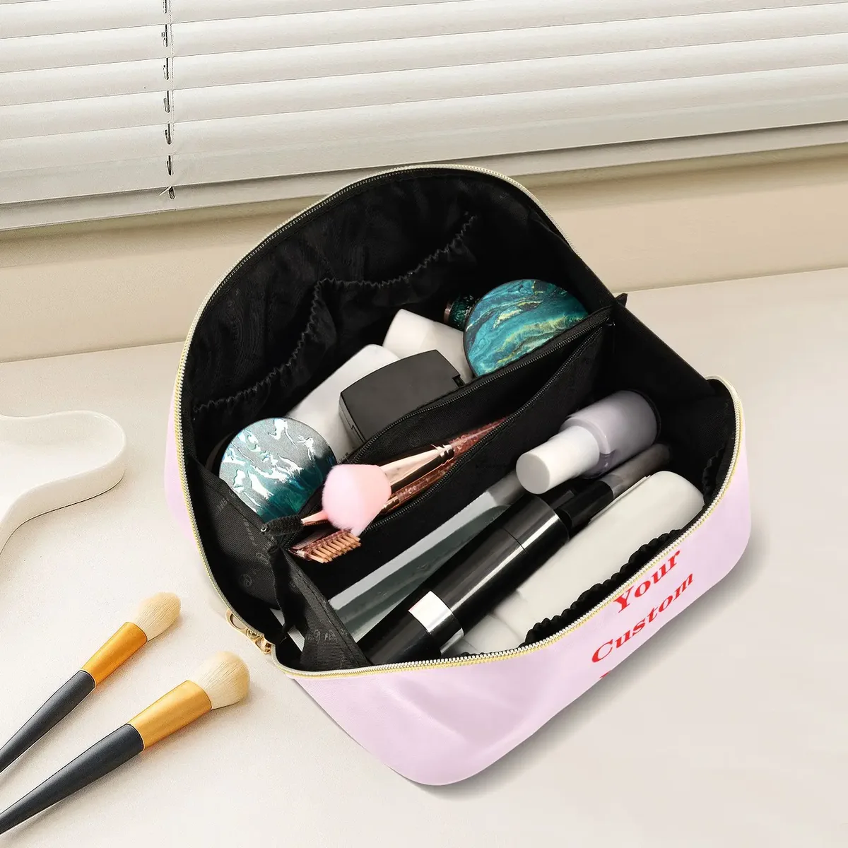trousse de toilette en losange pour femmes, sac à cosmétiques, organisateur de voyage, maquillage personnalisé, grande capacité, valises de maquillage, nouvelle collection