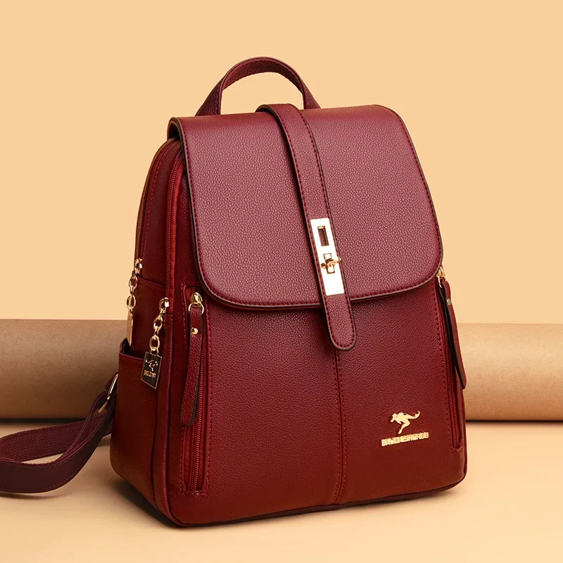 sac à dos vintage grande capacité pour femme, en cuir de haute qualité, sac de voyage, sac d'école, sac à dos, sac à livres