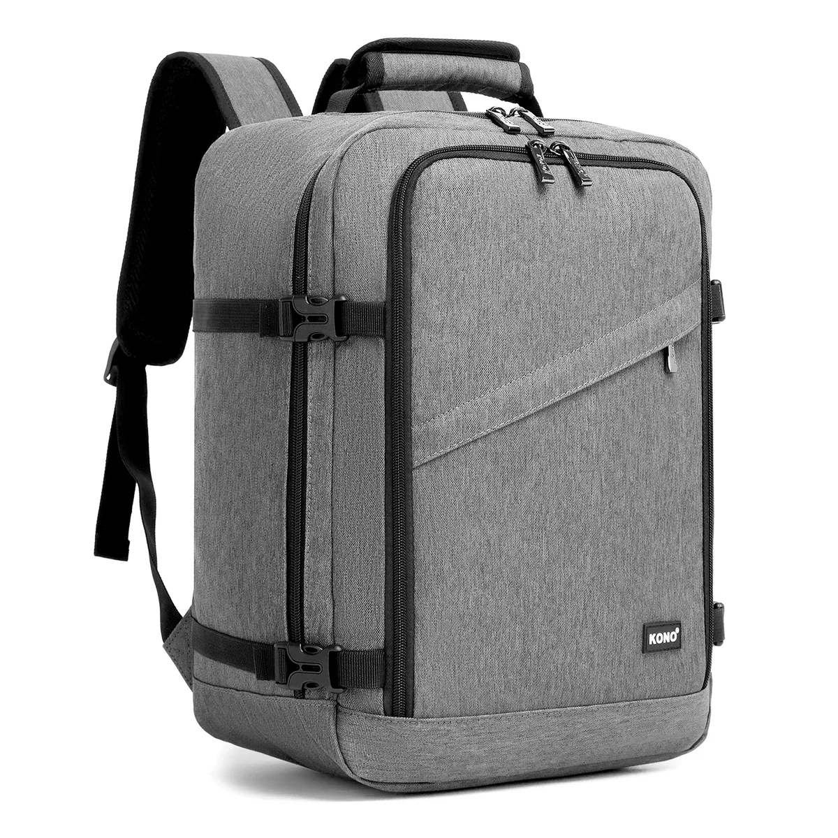 sac de cabine kono pour ryanair (40x30x20 cm, 24l), sac à dos de voyage sous siège, taille cabine, noir/marron