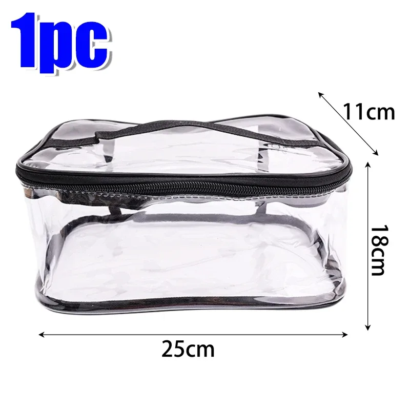 sac de rangement extra large en pvc transparent, 1/10 pièces, organisateur épais et étanche pour jouets cosmétiques, système de pochette transparente réutilisable de voyage