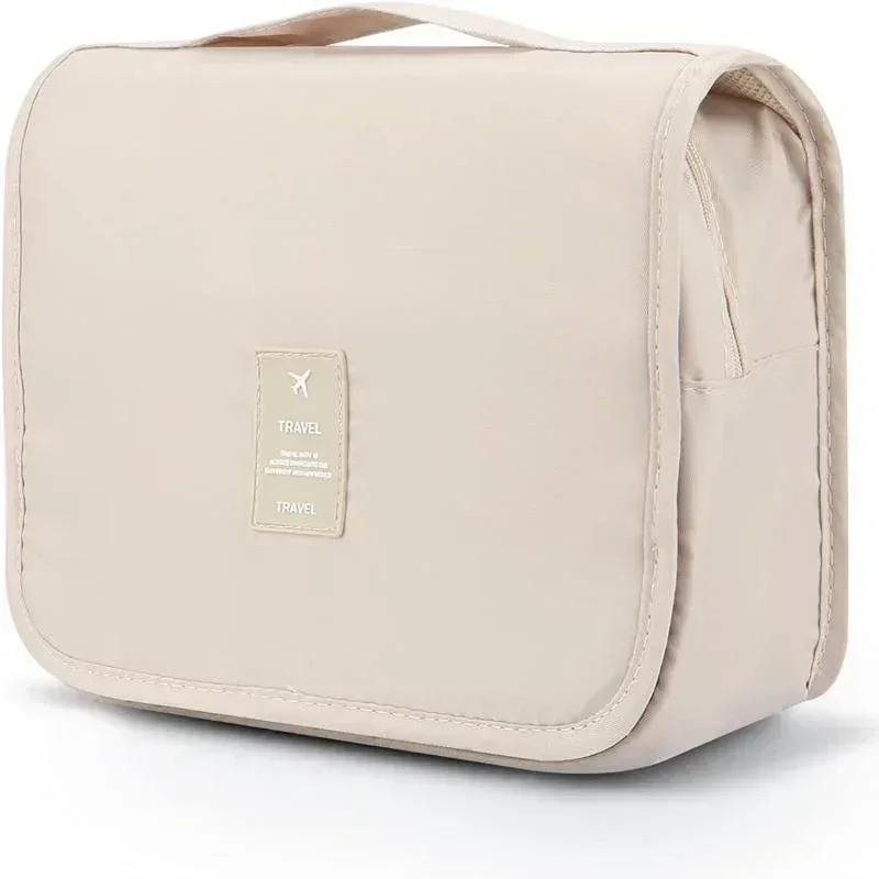 nouvelle trousse de toilette de voyage imperméable grande capacité pour femmes, organisateur de maquillage suspendu avec crochet pour salle de bain