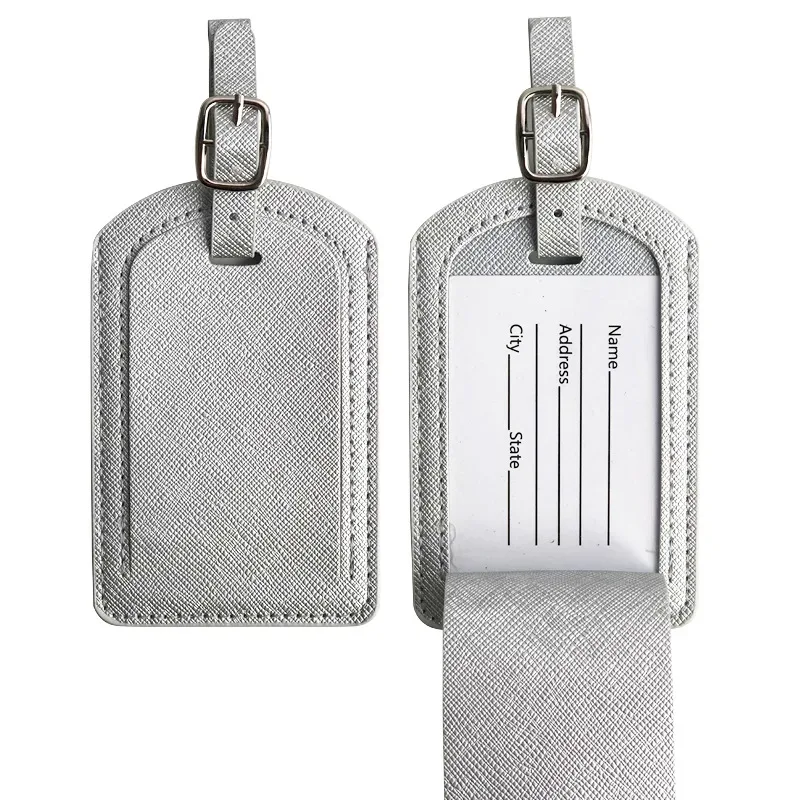 lettres personnalisées saffiao étiquette de bagage en cuir pu vente en gros personnaliser initial accessoires de voyage femmes hommes valise étiquette de carte de nom