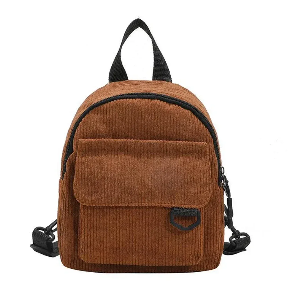 mini sac à dos en velours côtelé, sac de transport de maquillage populaire et mignon pour étudiant
