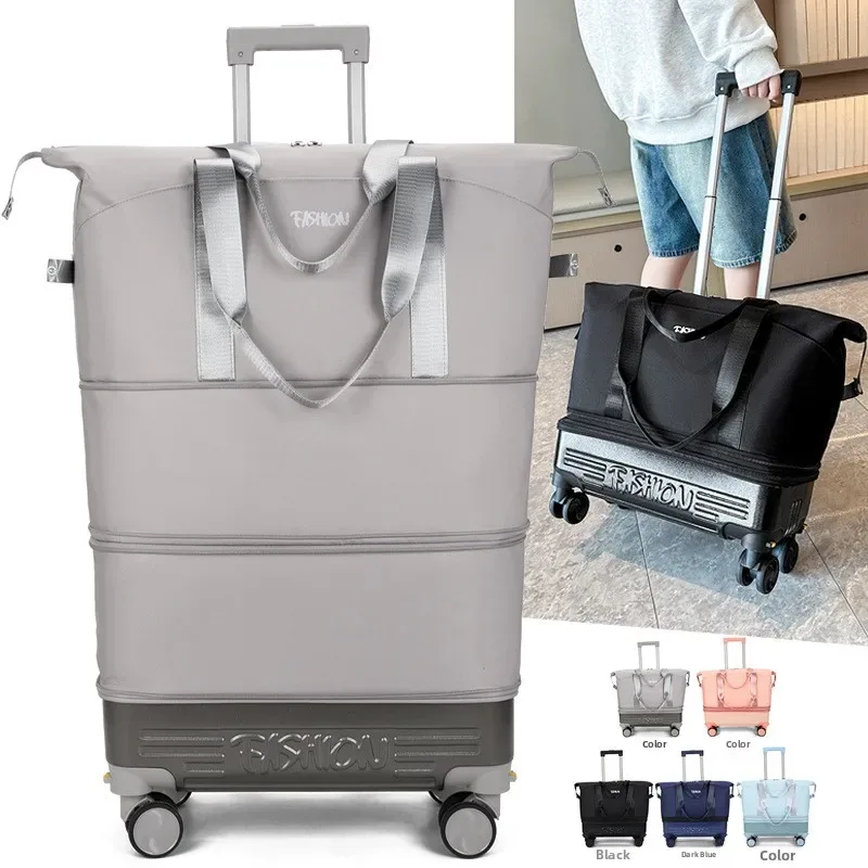 sac de voyage léger avec roues multidirectionnelles, rangement compact, sac à bagages pour les voyages courts et les déplacements professionnels