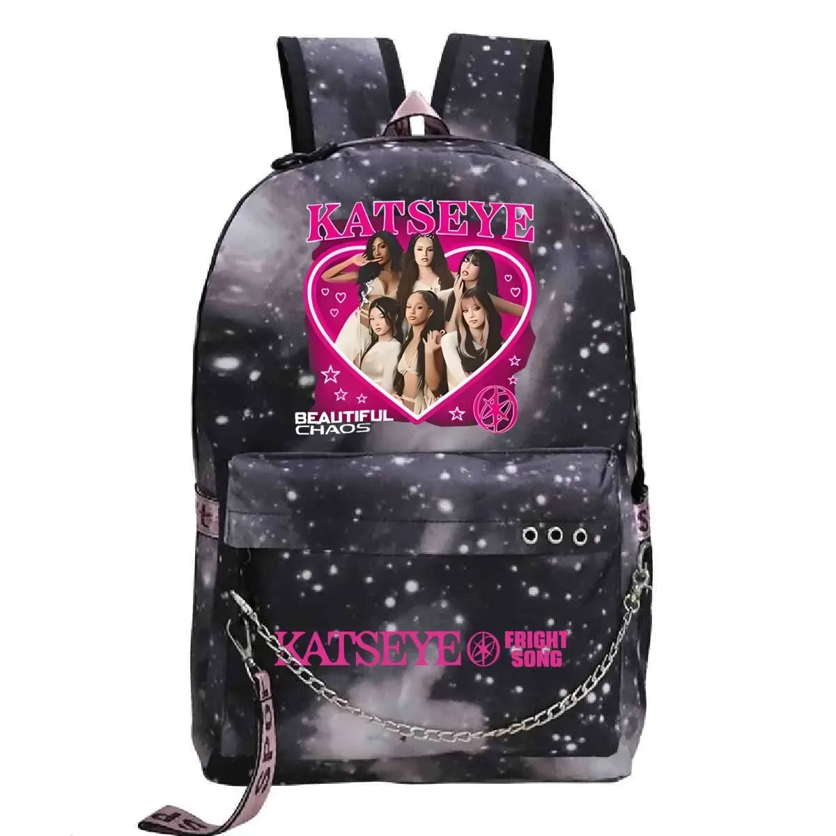 sac à dos harajuku imprimé kpop katseye tendance, sac d'école pour fille, sacoche pour ordinateur portable, sac de voyage pour femme et homme, sac à dos quotidien