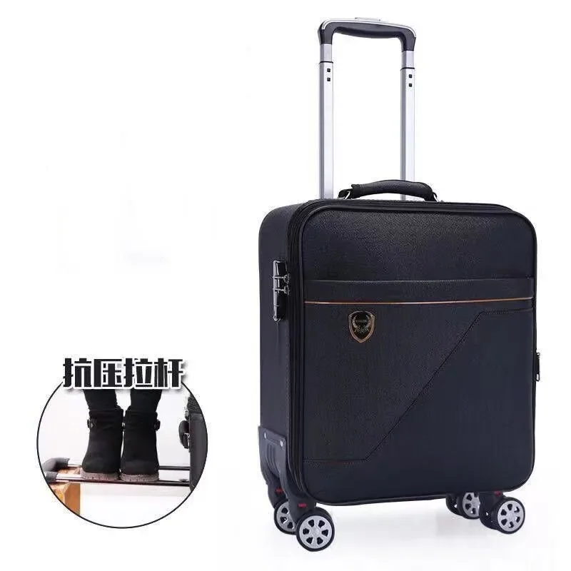 16 18 pouces oxford tissu bagages petite valise légère mot de passe embarquement valise de voyage roue universelle mini boîte en cuir, maleta viaje cabina