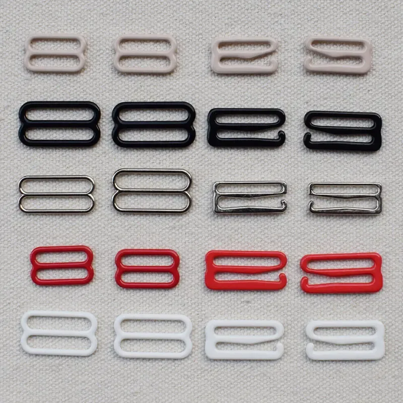 20 pièces de boucles de réglage de soutien-gorge en métal de 10 mm à 25 mm, anneaux coulissants et clips pour lingerie, accessoires de bricolage
