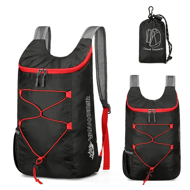 sac à dos pliant d'extérieur 1 pièce, sac de voyage portable ultra-léger avec bretelles réglables, adapté au déplacement et au cyclisme