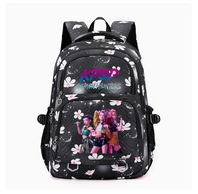 kpop demon hunters – sacs à dos imperméables de grande capacité, sacs d'école tendance avec imprimé de fleurs, sacs d'école pour ordinateur portable pour femmes et hommes, cadeau