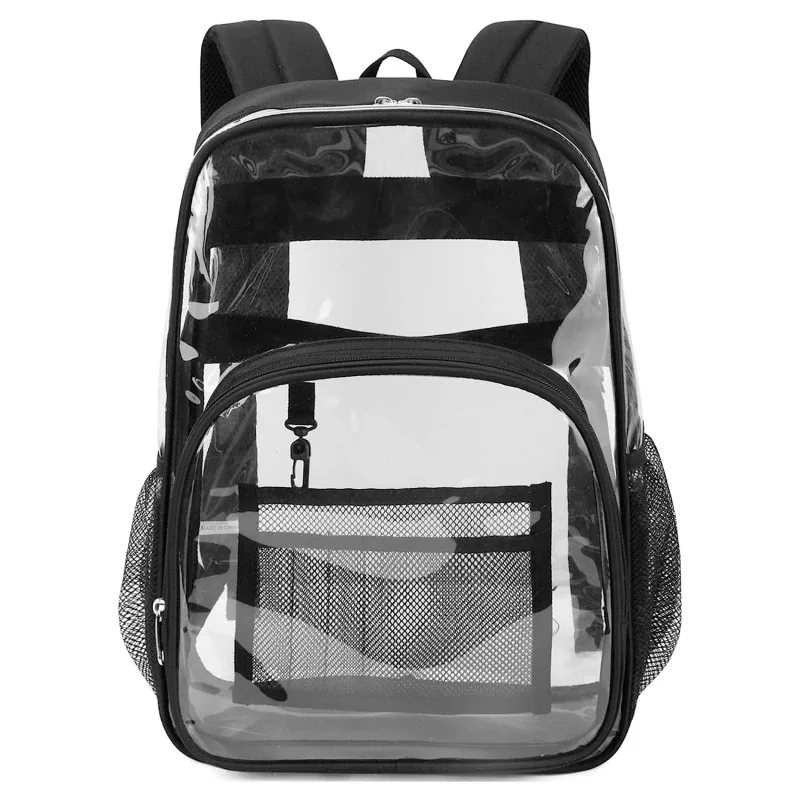 sac à dos transparent imperméable pour femmes et hommes, sac d'école unisexe de grande capacité, portable, décontracté, pour voyage, étudiant