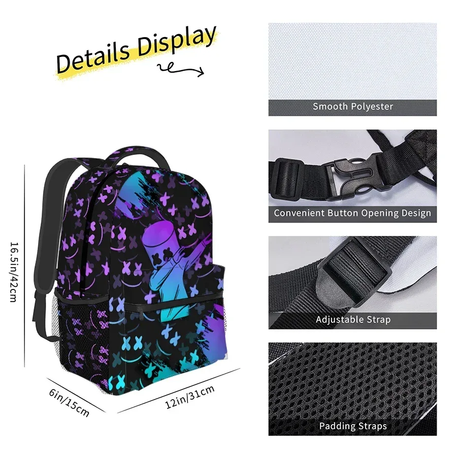 sacs à dos de personnages de dessins animés dégradés pour garçons et filles, meilleurs cadeaux, sac à dos scolaire 2d plat pour enfants