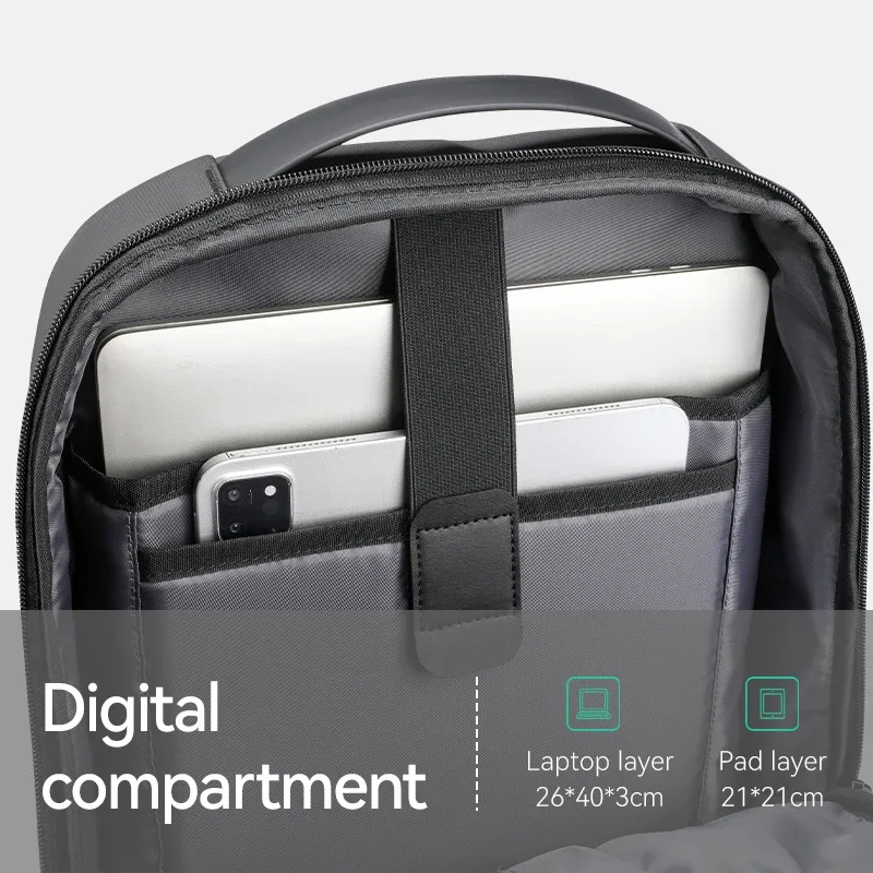 sac à dos pour ordinateur portable ultra-léger mark ryden, tissu oxford hydrofuge avec poche arrière antivol
