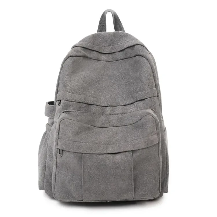sac à dos vintage en daim, sac à dos décontracté multi-poches, sac à dos rétro pour ordinateur portable et école, pour le collège