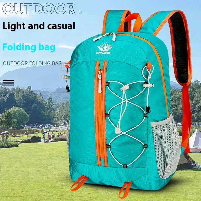 sac à dos de voyage pliant de grande capacité, ultraléger pour sports de plein air avec bretelles respirantes pour voyager et randonnée