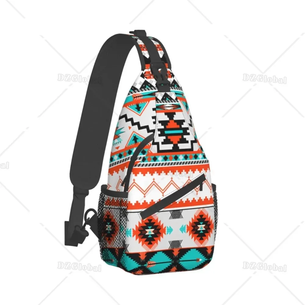 sacs de poitrine géométriques marron et noir pour femmes et hommes, sac à dos à bandoulière, sac à dos de voyage, sac de jour de randonnée, sac de sport initié décontracté