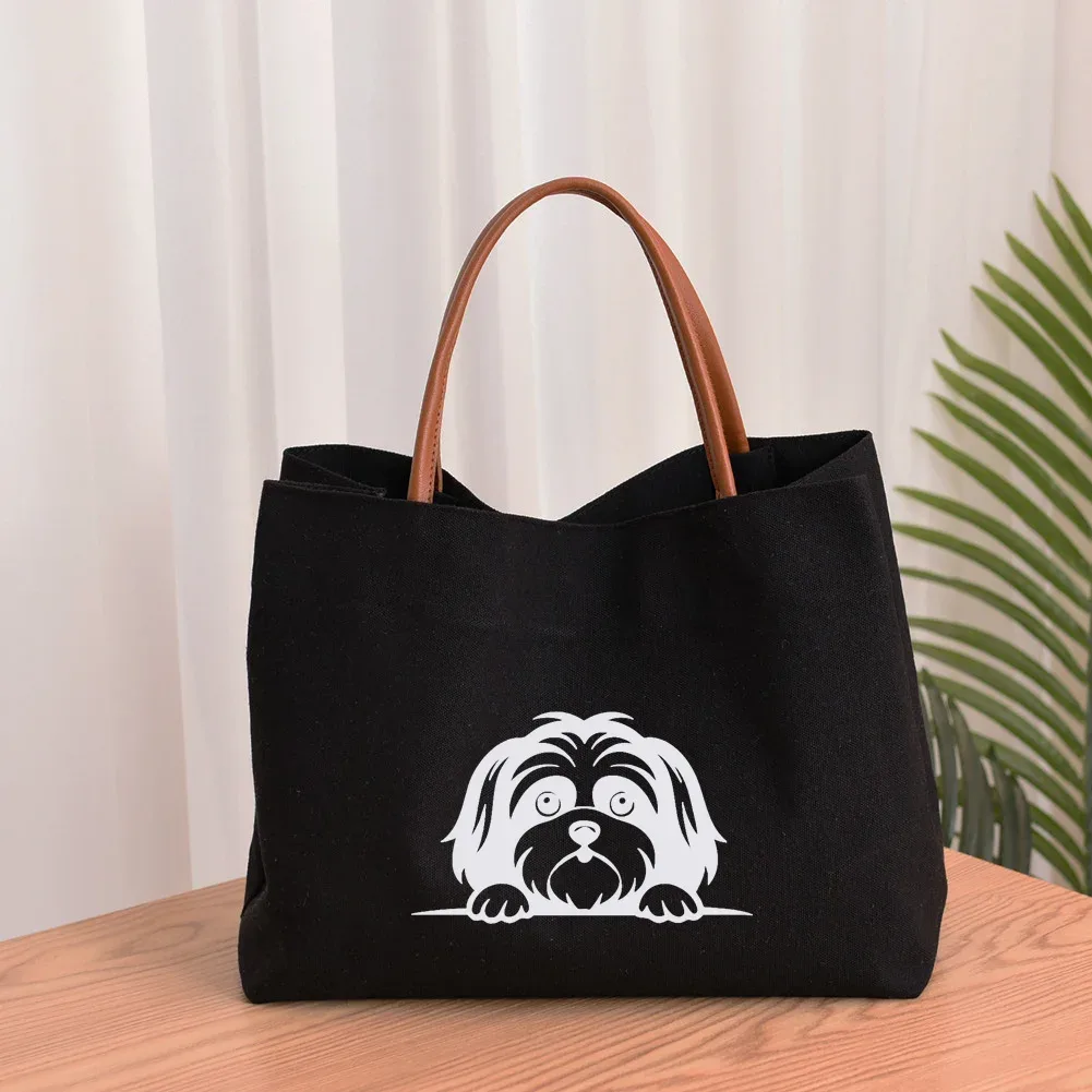 sac fourre-tout en toile pour femme, sac de travail, sac de plage, sac à provisions, cadeau pour les amoureux des chiens, mode pour femme, imprimé chien teckel