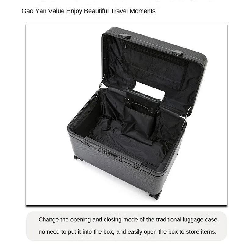 valise à roulettes horizontale à rabat avec cadre en aluminium, 21/23/25 pouces, pour photographie, boîte à outils, miroir mat, valise de voyage