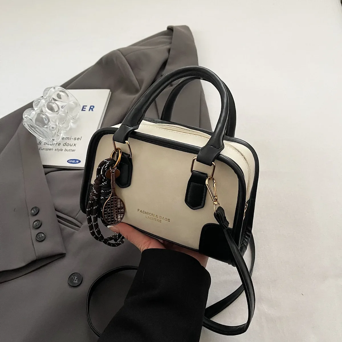 petit sac carré souple pour femmes, sac à main à la mode, sac à bandoulière multifonctionnel, mini sac boston pour événements décontractés, shopping, travail