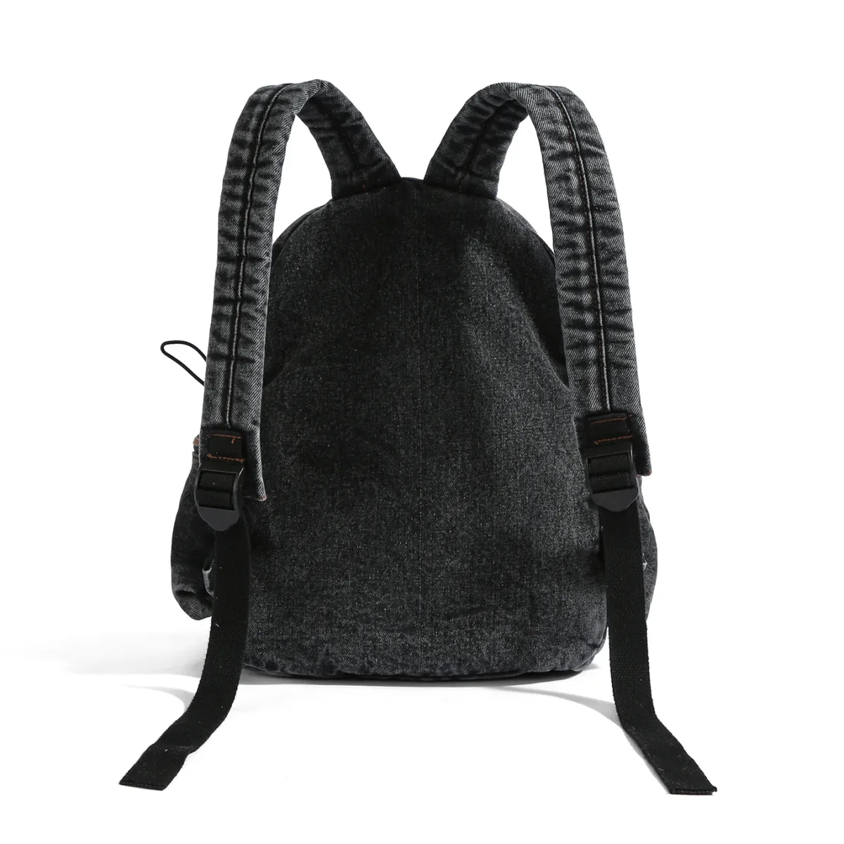 sac à dos en jean délavé vintage pour femme, avec cordon de serrage, design déchiré, sac à dos décontracté pour l'école et les voyages