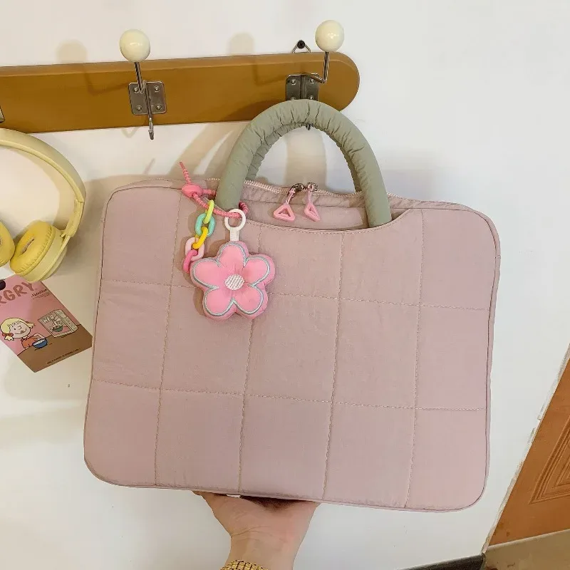 housse d'ordinateur portable matelassée 14/16 pouces, sacoche de transport pour ordinateur portable, étui pour ordinateur portable, sac à main portable pour femme