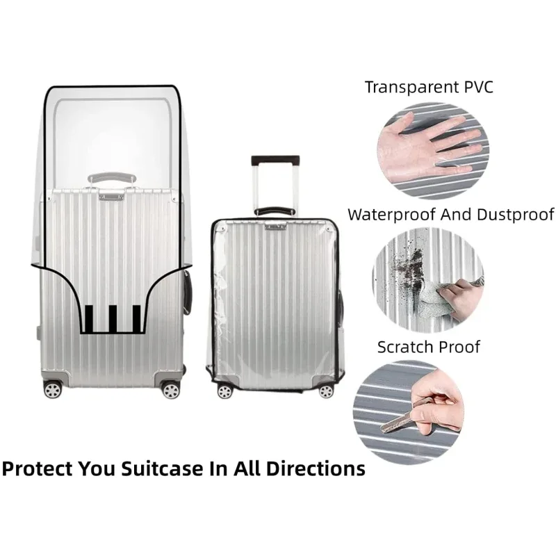 housse de protection transparente en pvc pour bagages, housse de protection étanche pour chariot, épaisse et durable, housse de protection contre la poussière pour valise, accessoire de voyage