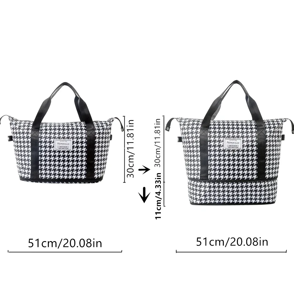 sac de voyage portable à motif imprimé imperméable et tendance, grande capacité, extensible, multifonctionnel, pliable