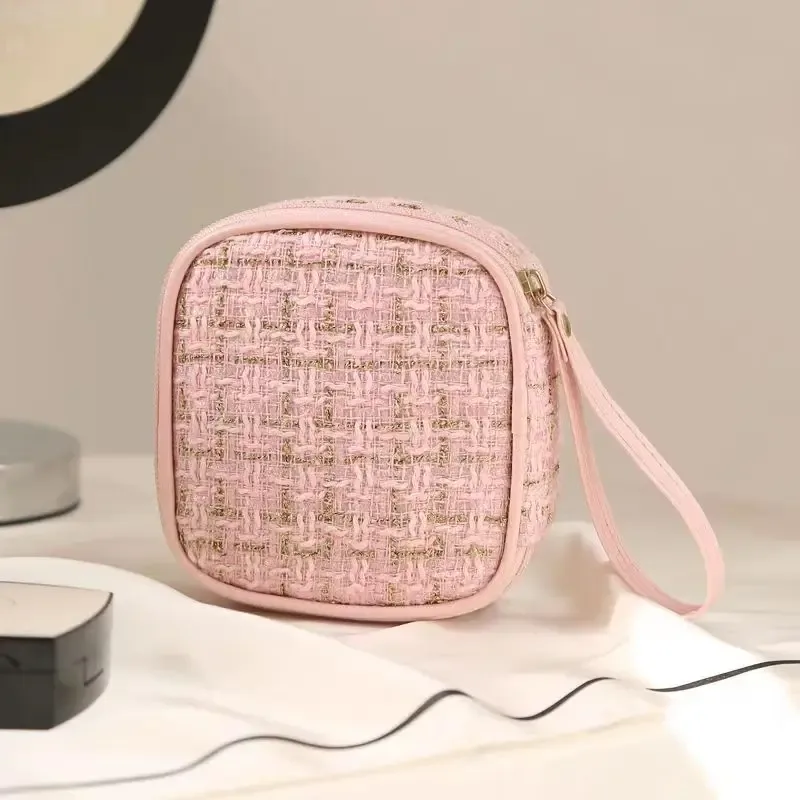mini sac de rangement de maquillage pour dames, portable, rouge à lèvres, clé, pièce de monnaie, ligne de données, évaluateurs, serviettes hygiéniques pour filles, fourre-tout simple