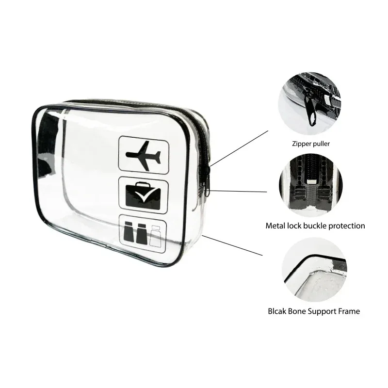 nouvelle trousse de toilette et maquillage transparente portable, pochette cosmétique étanche pour rangement à domicile et en voyage, kit de lavage