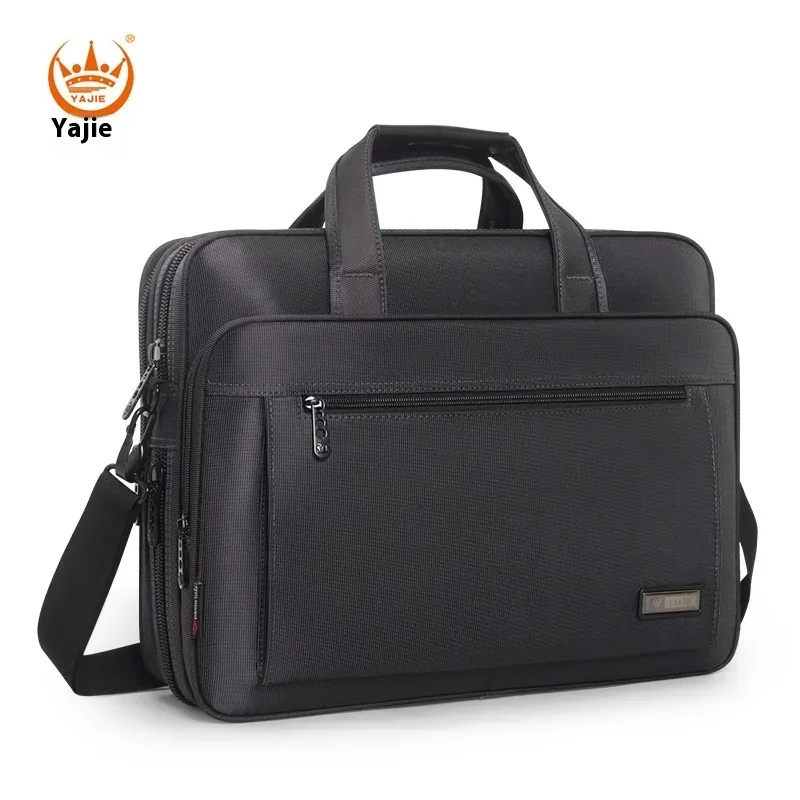 Porte-documents pour hommes d'affaires, sac en toile imperméable de grande capacité pour ordinateur portable de 15.6 pouces, sacs de travail, sacs d'affaires, sacs de bureau officiels