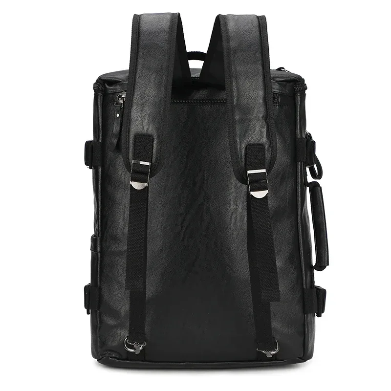 grande capacité hommes voyage sac à dos sac en cuir noir homme sac à dos pour voyage sac à dos pour ordinateur portable mochila