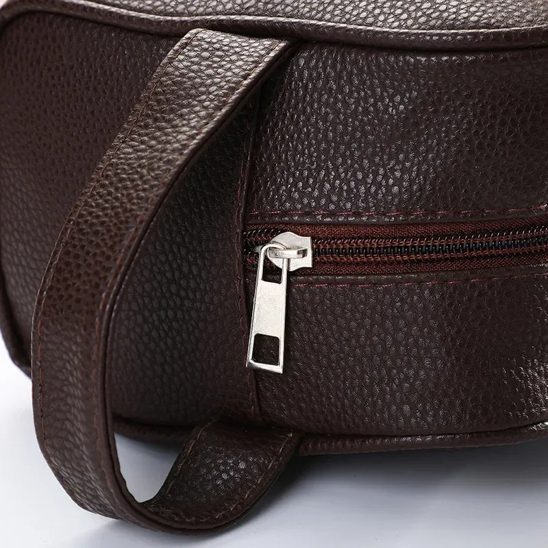trousse de toilette homme en cuir pu avec fermeture éclair, sac de voyage cosmétique, organisateur de maquillage, pochette neceser