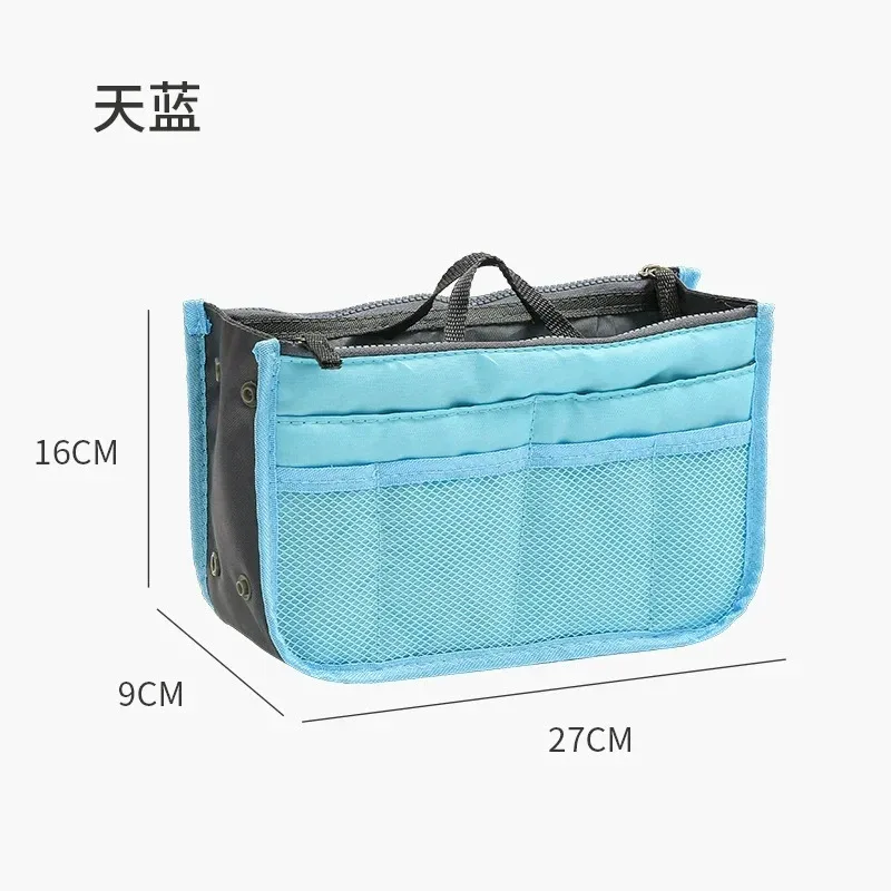 trousse de maquillage et de toilette de voyage de grande capacité, organisateur de cosmétiques à double fermeture éclair, pochette de rangement portable en sac