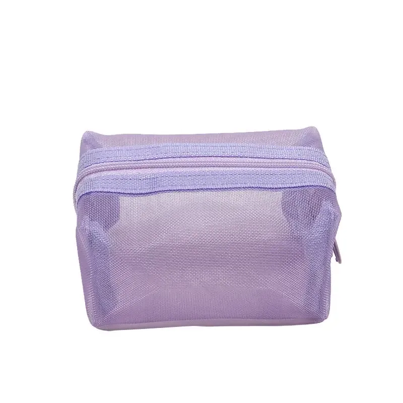 mini sacs cosmétiques en nylon transparent, jolies petites trousses de maquillage pour femmes, pochettes pour rouge à lèvres, organiseur pour câbles, clés, écouteurs
