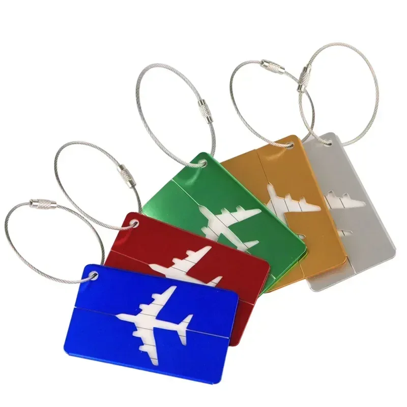 étiquette de bagage en métal, accessoires de voyage unisexe, étiquettes nominatives de valise, sac à dos, porte-étiquette d'adresse, 1 pièce