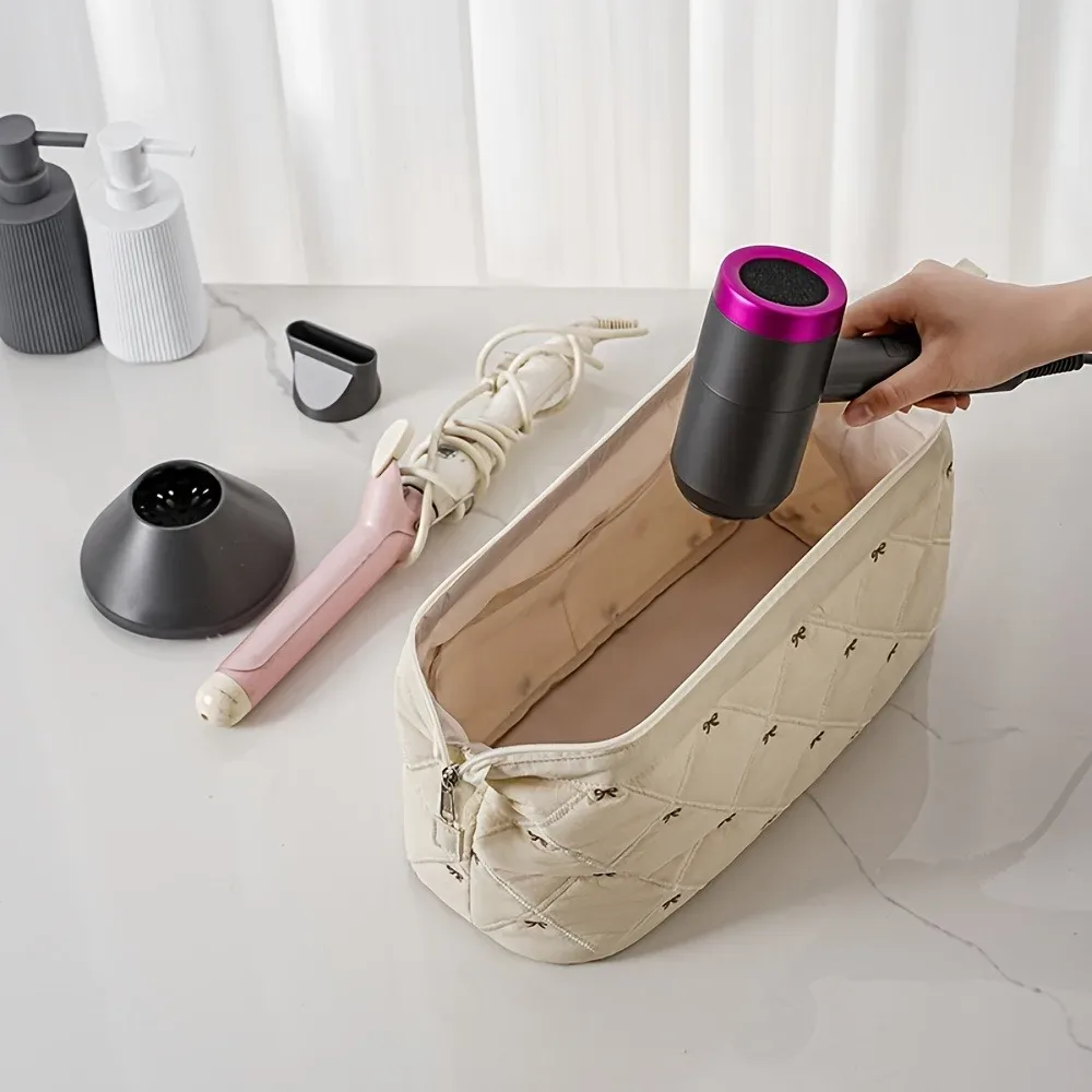 nouveau étui organisateur de cheveux de beauté de grande capacité sac cosmétique sacs de rangement cosmétiques de voyage portables avec fer à friser/sèche-cheveux