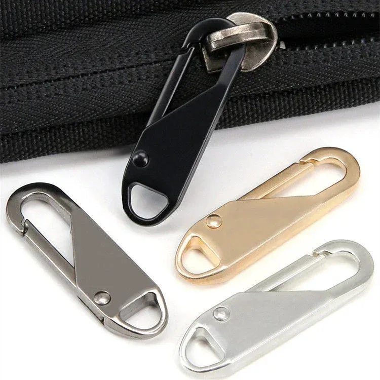 fermeture éclair métal noir doré argenté bouton universel remplacement sac valise voyage modèle taille pratique robuste