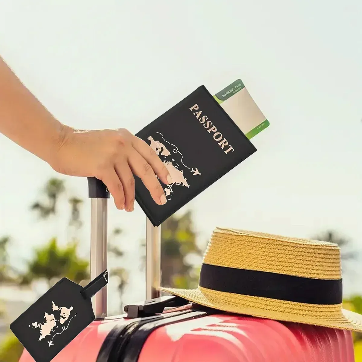 housse de protection pour passeport à la mode, motif mondial, porte-passeport de voyage, portefeuille cadeau, étui pour cartes en cuir pu, sac de rangement unisexe