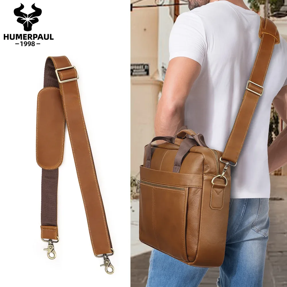 sangles réglables en cuir vintage de 127 cm de long pour sacoche homme, accessoire de remplacement pour sac bandoulière ou sac messager.