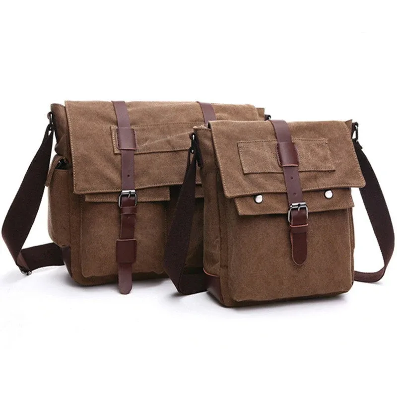 sacs messagers d'affaires pour hommes, sac à bandoulière en toile vintage, sac rétro décontracté pour le bureau et les voyages