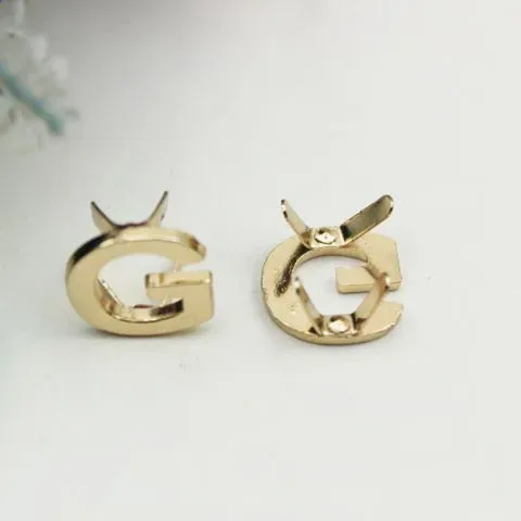 rivets métalliques anglais 26 lettres, 5 pièces, clous à griffes pour sacs, vêtements, chapeaux, décor en cuir, alphabets, artisanat fait à la main