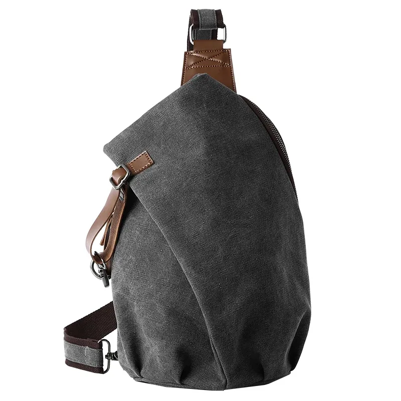 sac à bandoulière en toile rétro grande capacité mte elan, sac de poitrine en cuir pour homme, sac à dos décontracté de voyage et de loisirs, vert olive