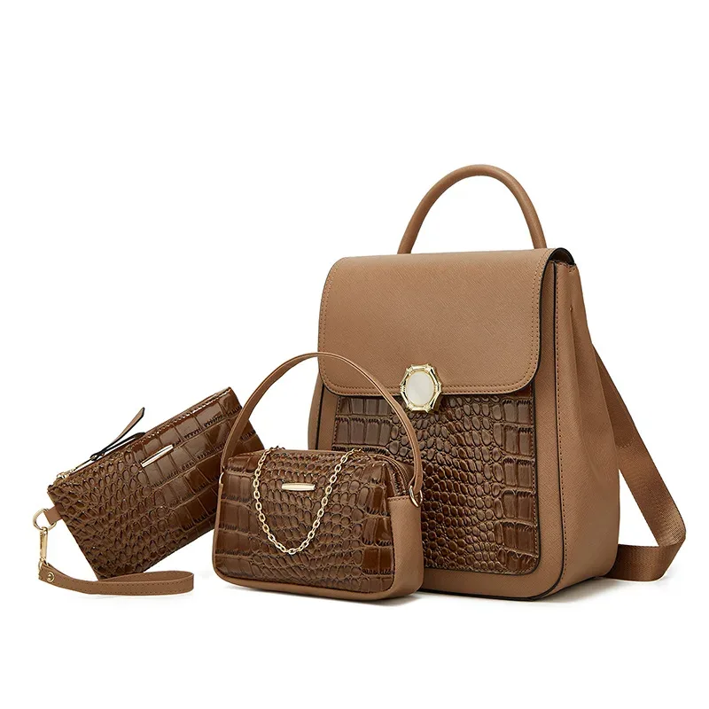 sac dos cuir synthétique motif crocodile couleur noir beige bleu marron rose voyage femme scolaire ultralight