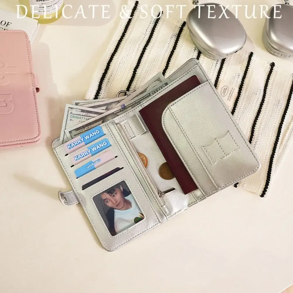 porte-cartes en pu, étui à passeport avec cordon de suspension, couverture de passeport, clip pour passeport, étui pour carte d'enregistrement d'avion, sac de rangement pour cartes