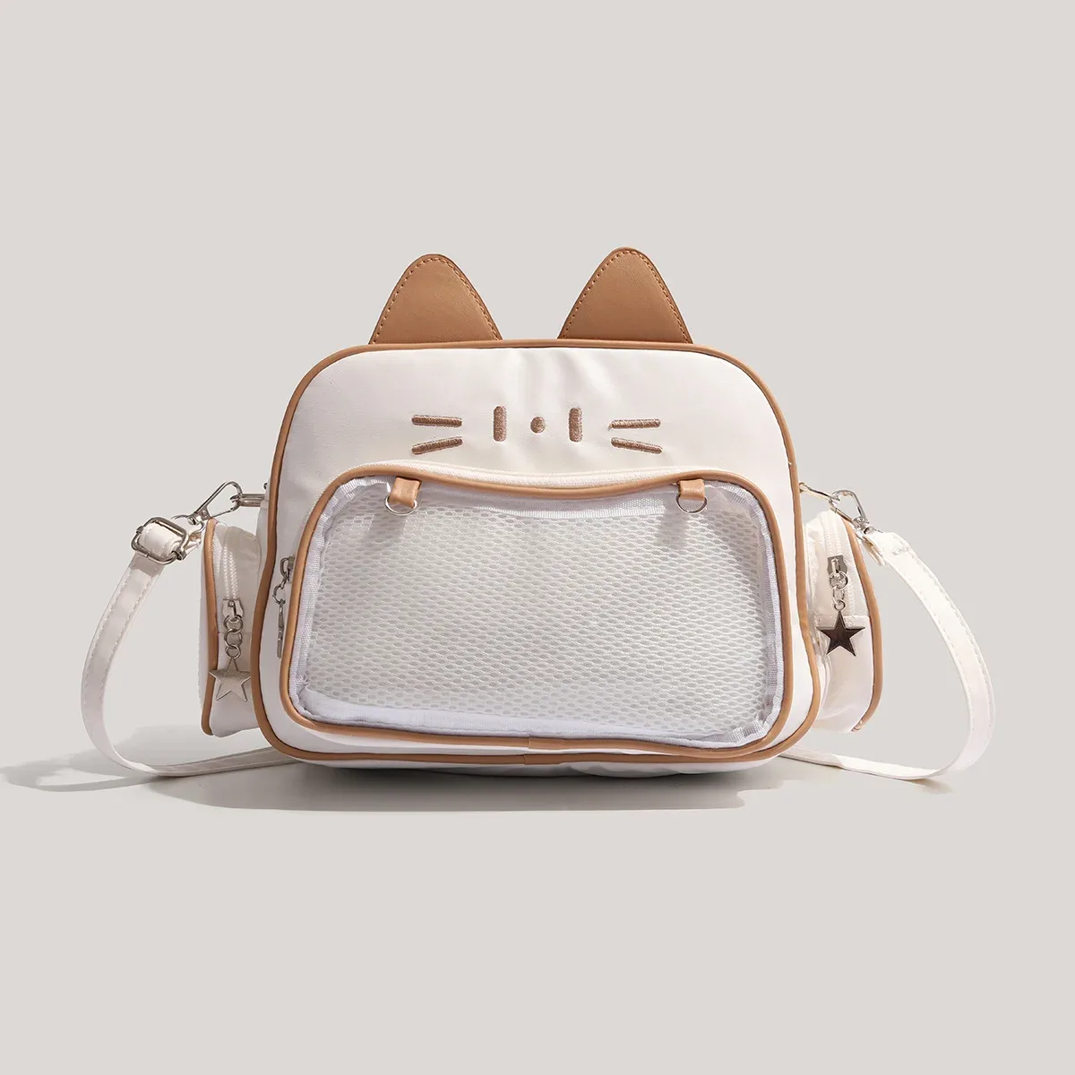 sac à dos multi-couches grande capacité pour les élèves du primaire, au design esthétique et attrayant, avec un motif de chat mignon, sac bandoulière.